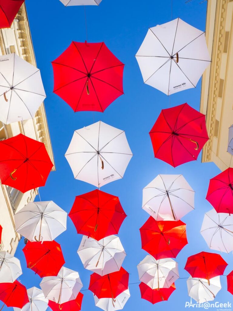 Vue du ciel avec les parapluies d'Of Course Le Mans