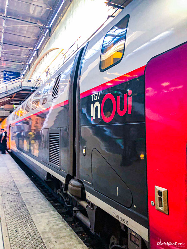 TGV à quai dans la Gare de Marne-la-Vallée-Chessy TGV