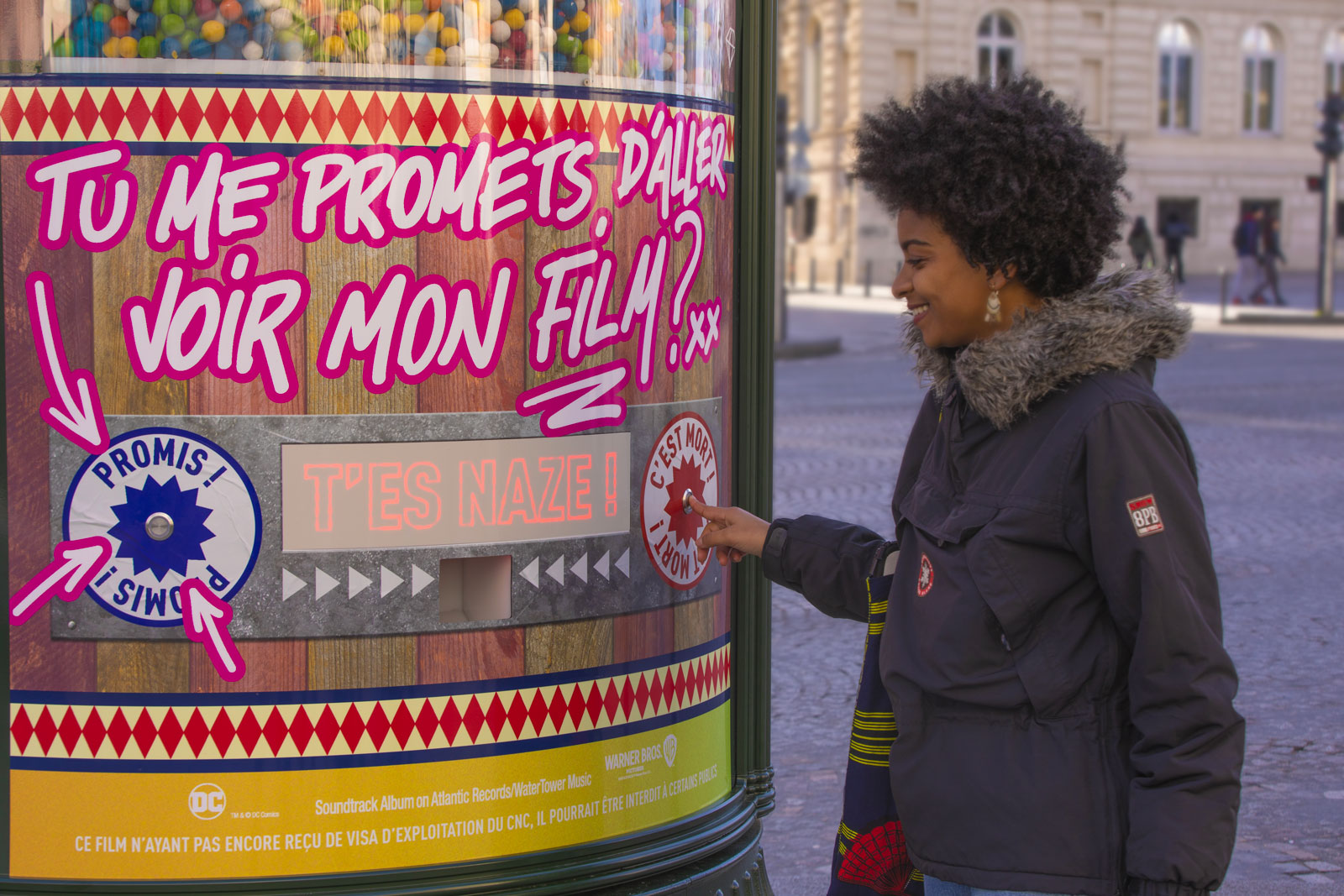 Opération bonbons à Paris pour BIRDS OF PREY (Et la Fantabuleuse Histoire de Harley Quinn)