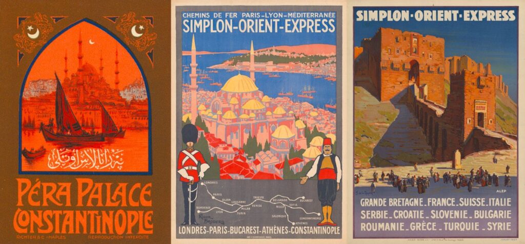 Affiches promotionnelles mettant en avant le charme et l'élégance du mythique Orient Express.